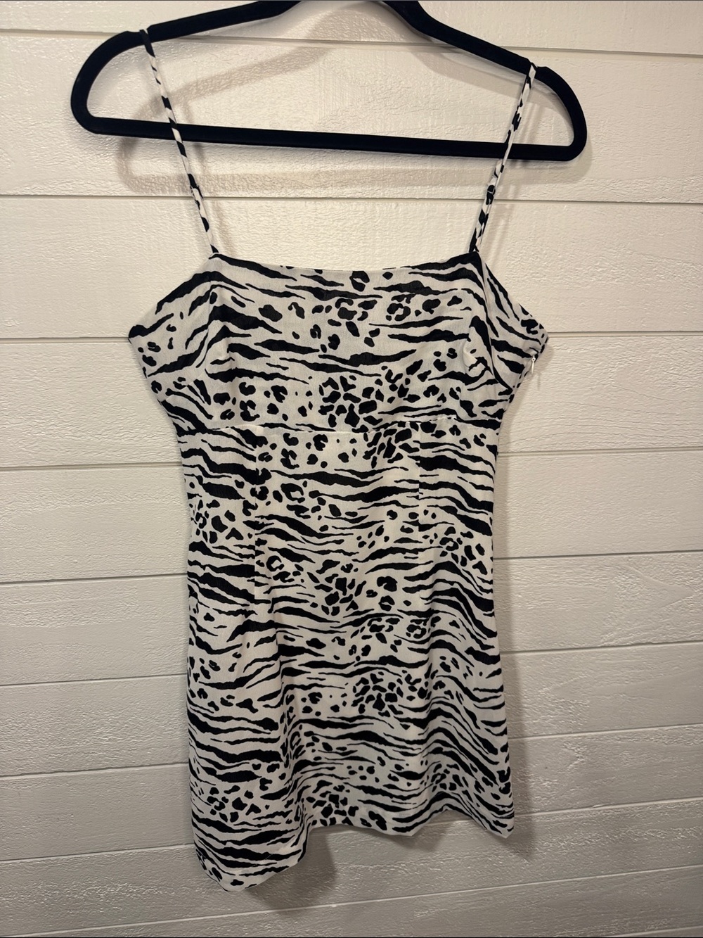 Black & White Animal Print Slip Dress-MEDIUM